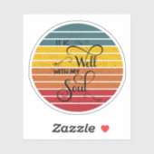 Sticker Coucher de soleil bien rétro (Feuille)