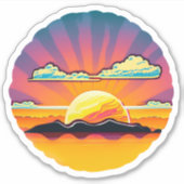 Sticker Coucher de soleil coloré en coque (Devant)