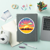 Sticker Coucher de soleil coloré en coque (Couverture iPad)