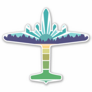 Sticker coucher de soleil de la ligne aérienne dc 6