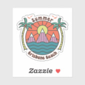 Sticker Coucher de soleil de la plage de Brisbane (Feuille)