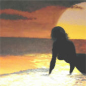 Sticker Coucher de soleil de la sirène #1 (Devant)