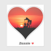 Sticker Coucher de soleil de Pumpjack (Feuille)