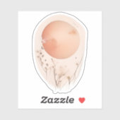 Sticker Coucher de soleil éthérée avec Fleurs sauvages (Feuille)