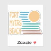 Sticker Coucher de soleil géométrique de Fort Myers Beach  (Feuille)