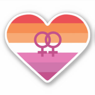 Sticker Coucher de soleil lesbien Cœur WLW