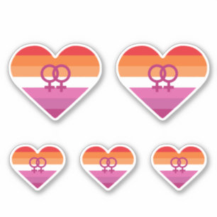 Sticker Coucher de soleil lesbien Cœur WLW