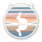 Sticker Coucher de soleil rétro de lapin (Recto)