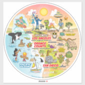 Sticker Coucher de soleil SoCal (Feuille)