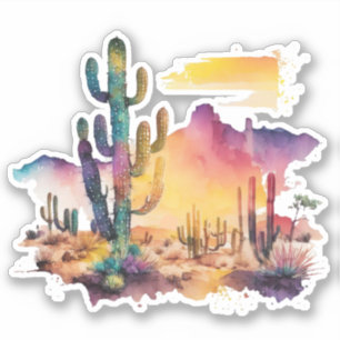 Sticker coucher de soleil sur le désert mexicain