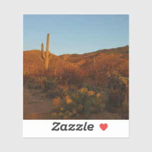 Sticker Coucher de soleil sur Saguaro I Paysage du désert