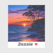 Sticker Coucher de soleil tropical (Feuille)