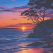 Sticker Coucher de soleil tropical (Devant)