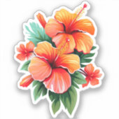 Sticker Coucher de soleil tropical : Hibiscus Harmony (Recto)