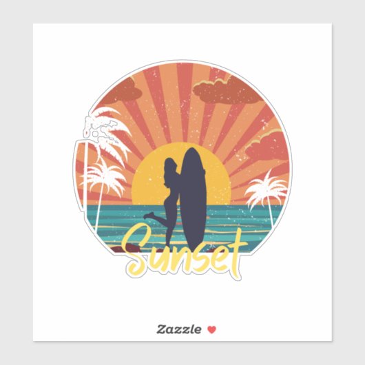 Sticker Coucher du soleil (Feuille)