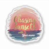 Sticker Couchers de soleil poursuivis modifiables avec con (Devant)