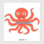 Sticker Coucou rouge souriant Octopus Thunder_Cove (Feuille)