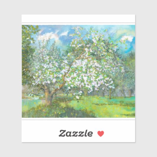 Sticker Couleur d'aquarelle fleurie (Feuille)