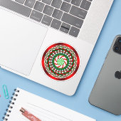 Sticker couleur de contour de Noël (Ordinateur portable avec iPhone)