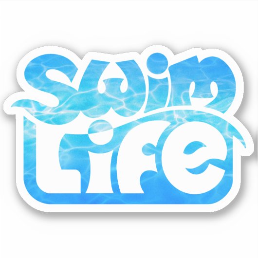 Sticker Couleur de la piscine Cool "Swim Life" (Devant)