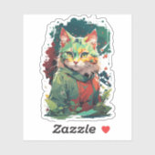 Sticker Couleur de l'Imaginaire mignonne Conception du cha (Feuille)