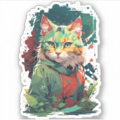Sticker Couleur de l'Imaginaire mignonne Conception du cha (Devant)
