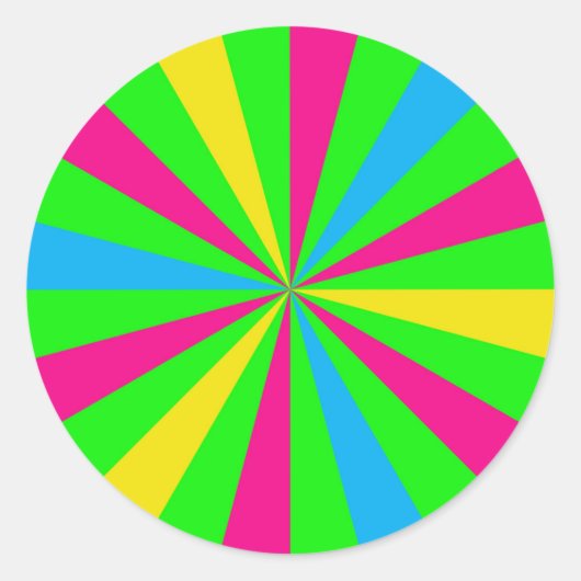 Sticker couleur de néon amusant Sunburst (Devant)