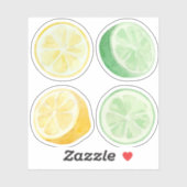 Sticker Couleur d'eau citron et citron vert (Feuille)