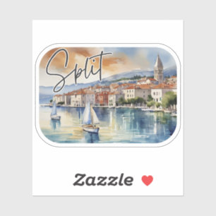 Sticker Couleur d'eau de la Croatie fractionnée