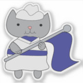 Sticker Couleur Garde Cat Bleu Blanc (Devant)