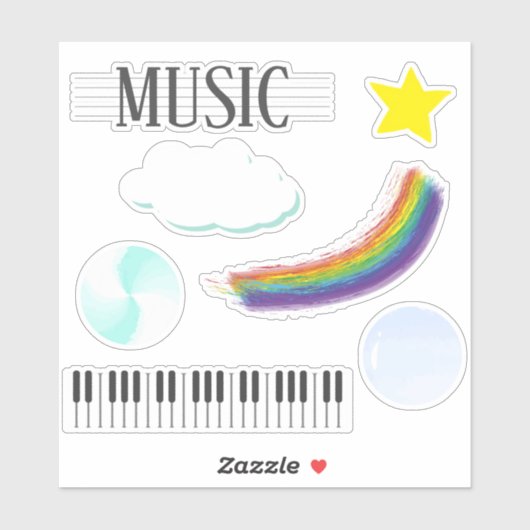 Sticker couleur musique (Feuille)