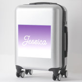 Sticker Couleur ombrée violette (modifiable) et votre text (Sur valise)
