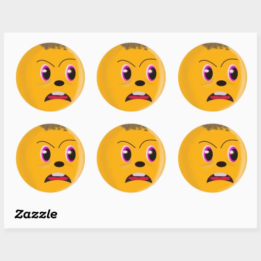 Sticker couleur or face triste (Feuille)