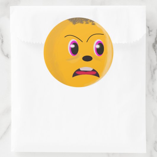 Sticker couleur or face triste (Sac)