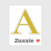 Sticker Couleur or Monogramme Initial Lettre Simple (Feuille)