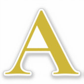 Sticker Couleur or Monogramme Initial Lettre Simple (Recto)