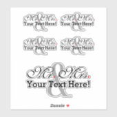 Sticker Couleur personnalisée Mr et Mrs Plus (Feuille)
