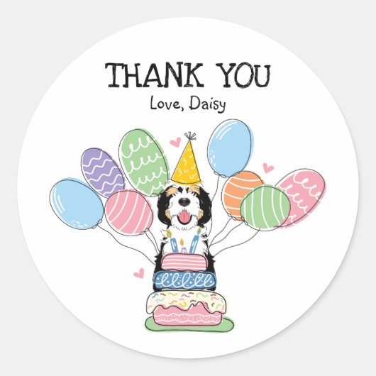 Sticker couleur Tri noir Sheepadoodle Favoriser Ta (Devant)