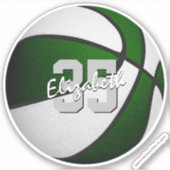 Sticker couleurs de l'équipe de basket blanc vert (Devant)