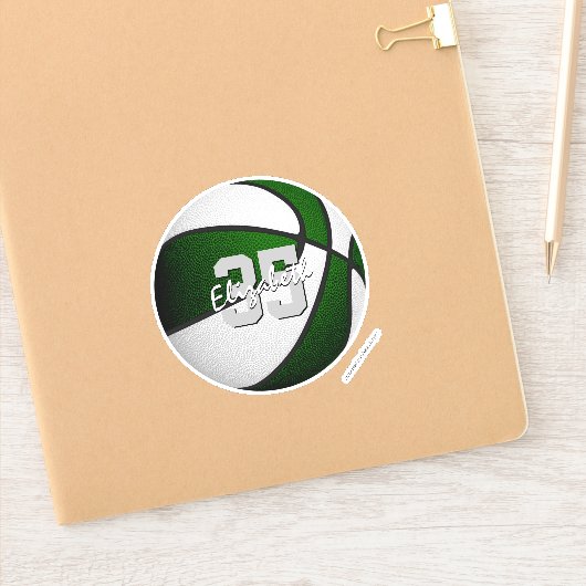 Sticker couleurs de l'équipe de basket blanc vert (Carnet)