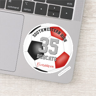 Sticker Couleurs de l'équipe de football rouge noir person