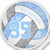 Sticker couleurs de l'équipe de volley-ball bleu clair (Devant)