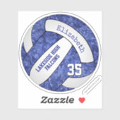 Sticker couleurs de l'équipe de volley-ball féminin bleu e (Feuille)
