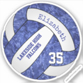 Sticker couleurs de l'équipe de volley-ball féminin bleu e (Devant)