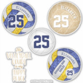 Sticker couleurs de l'équipe de volley-ball girly plus jeu (Devant)