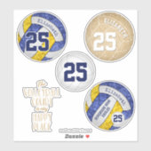 Sticker couleurs de l'équipe de volley-ball girly plus jeu (Feuille)