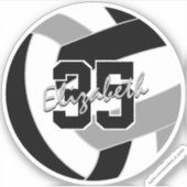 Sticker couleurs de l'équipe de volley-ball gris noir (Devant)