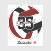 Sticker couleurs de l'équipe de volley-ball noir (Feuille)