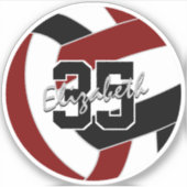 Sticker couleurs de l'équipe de volley-ball noir (Devant)