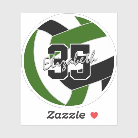 Sticker couleurs de l'équipe de volley-ball noir (Feuille)